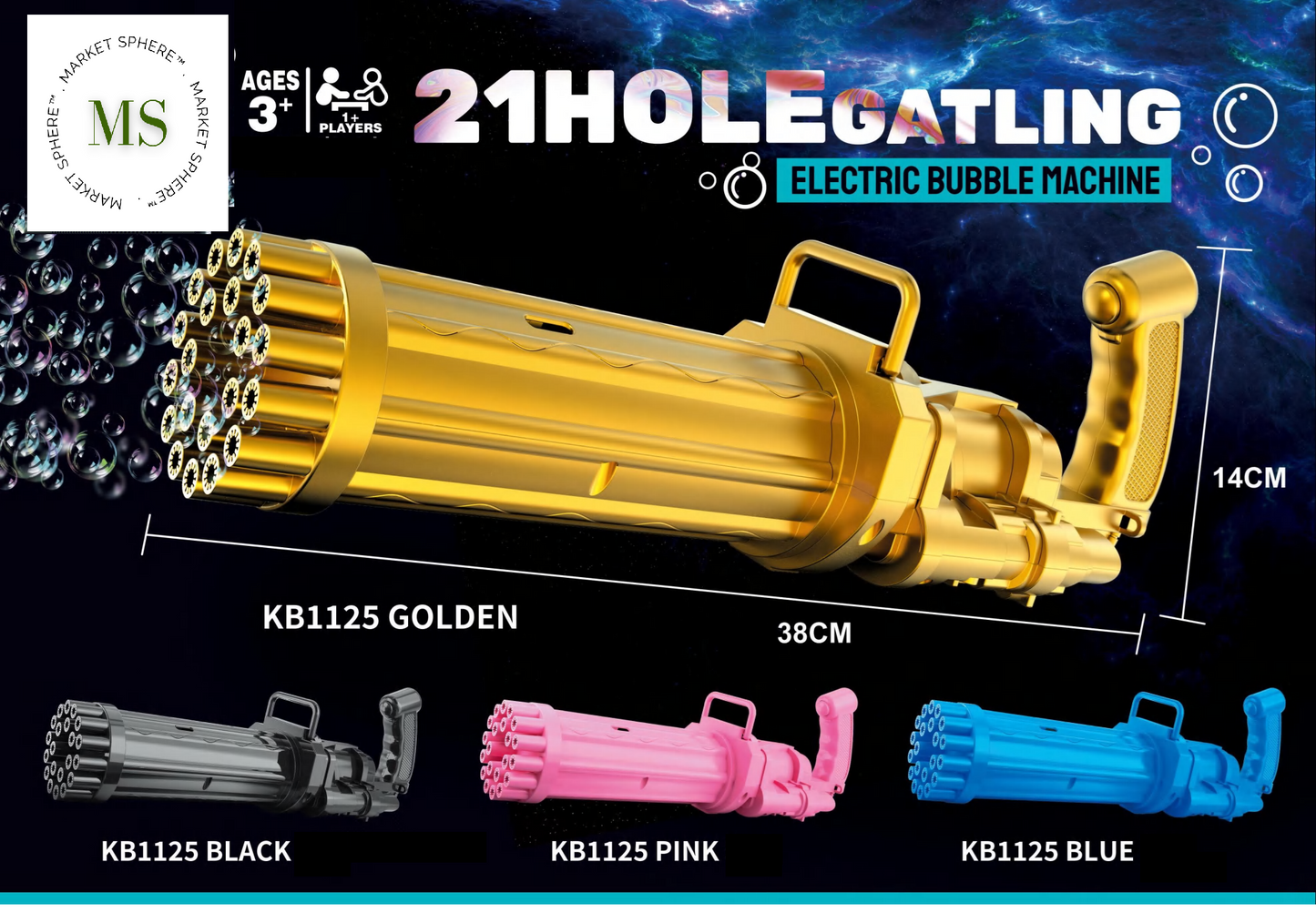 KB1125 Bubble Gatling Electric Machine 21 Holes