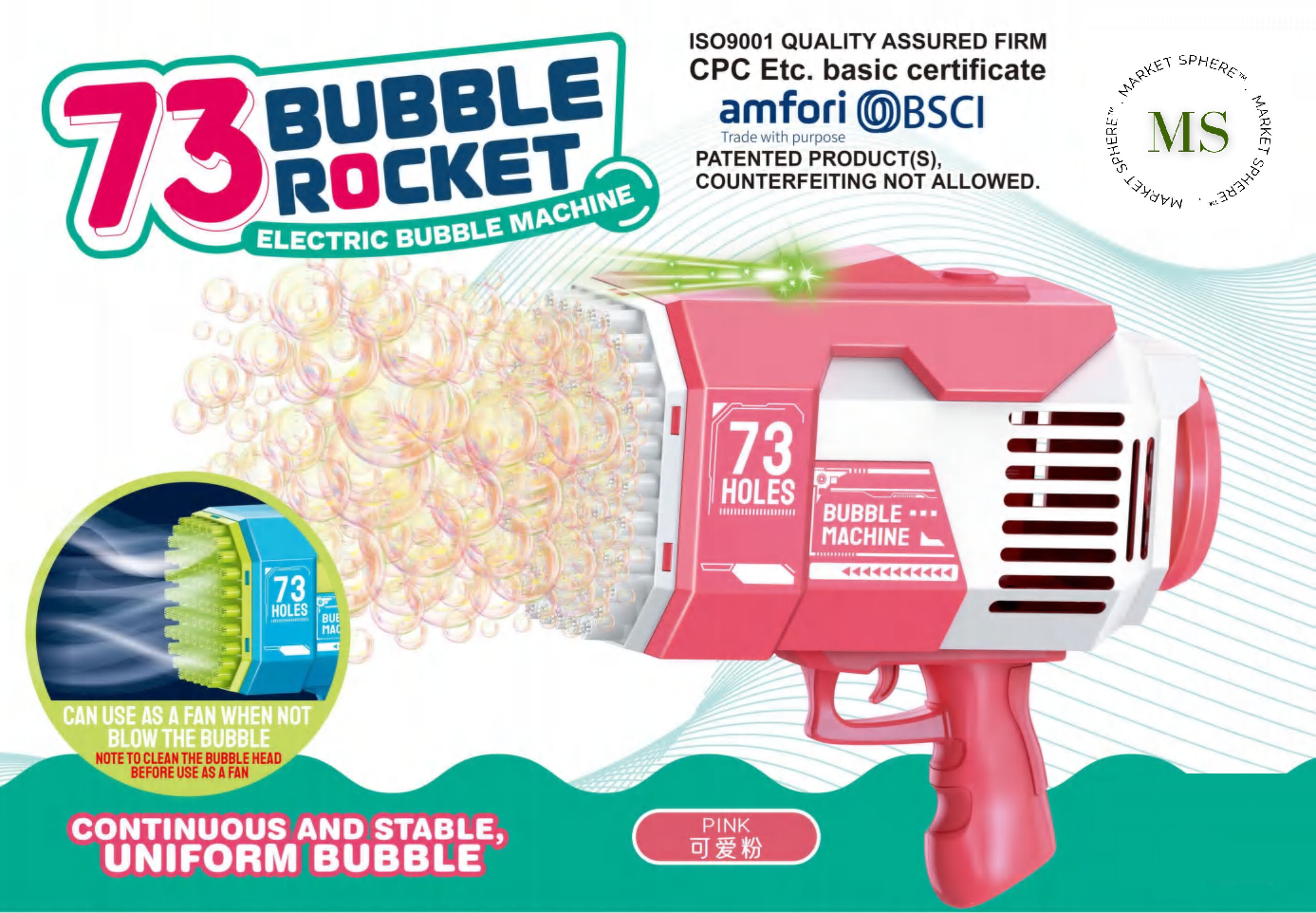 KB1281 Bubble Rocket 73 Holes with Light