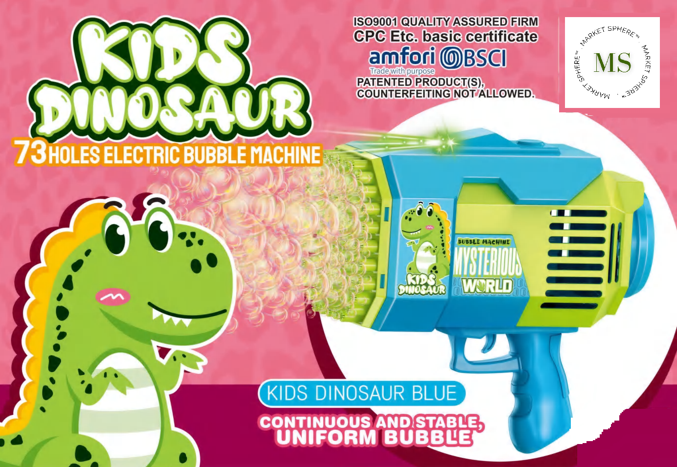 KB1284 Kids Rabbit / Dinosaur Bubble Machine