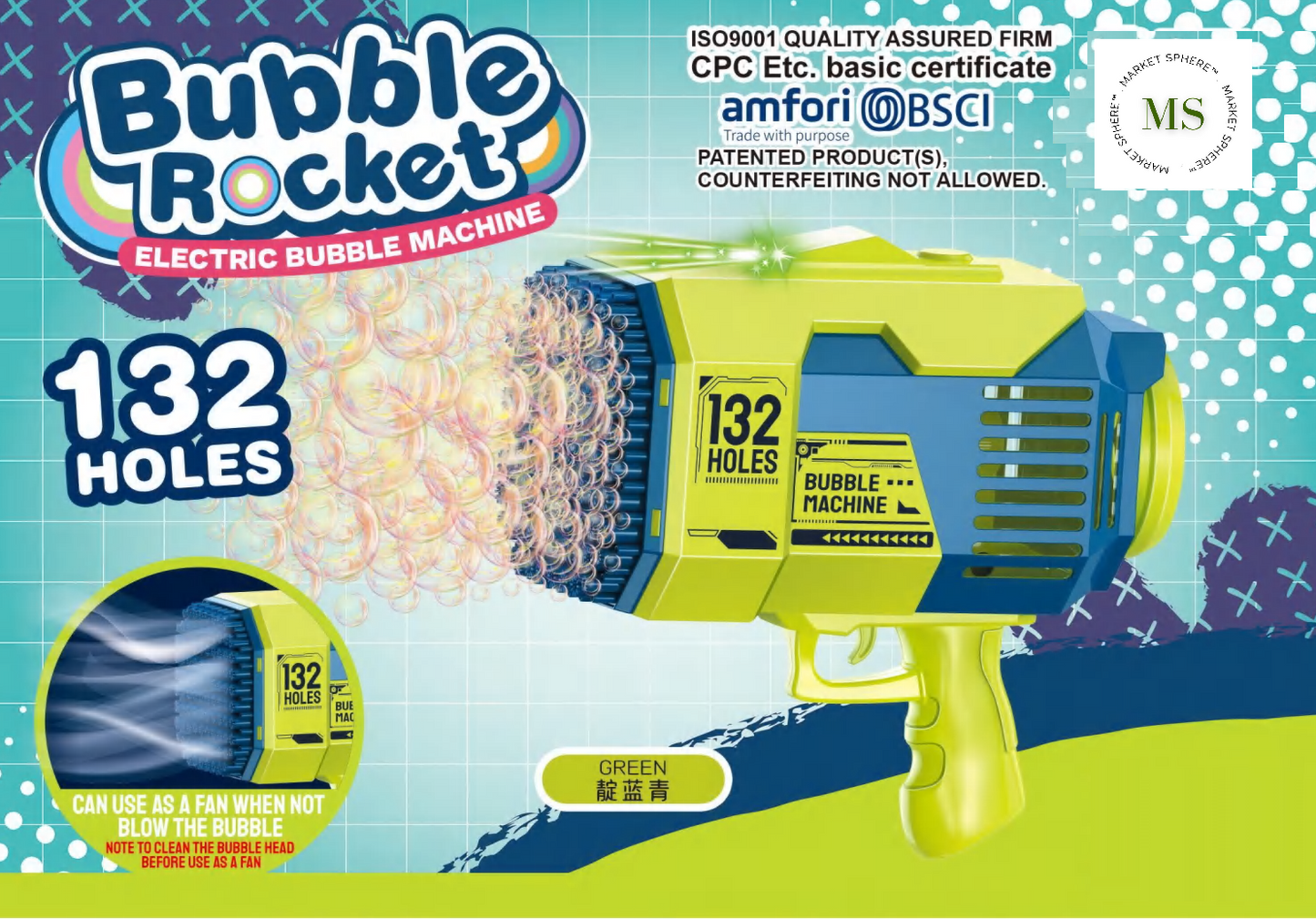 KB1371 Bubble Rocket 132 Holes LED Lamplight