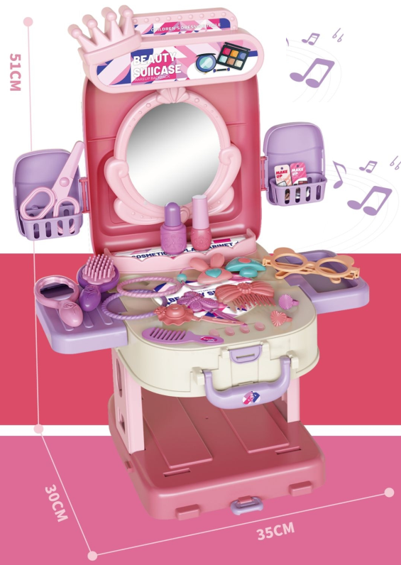 T2150-A /3-in-1 Dresser Luggage Play Set With Light & Music