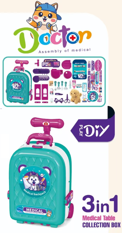 T2158-5 Medical Luggage Play Set with Plush Dog