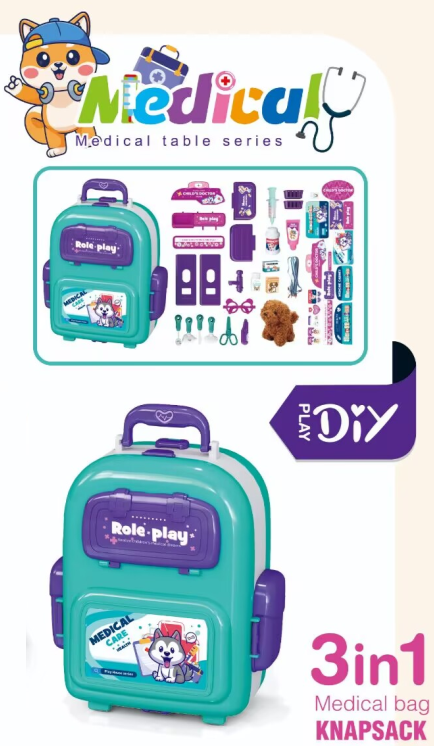 T2158-9 Medical Backpack Play Set with Plush Dog