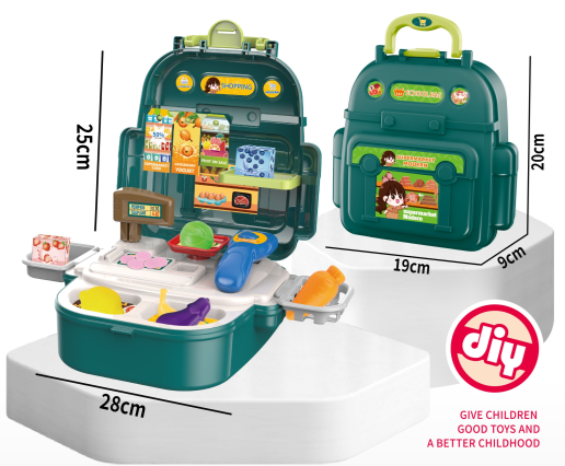 T2159-2 /Mini Backpack Supermarket Play Set - 6 PCS