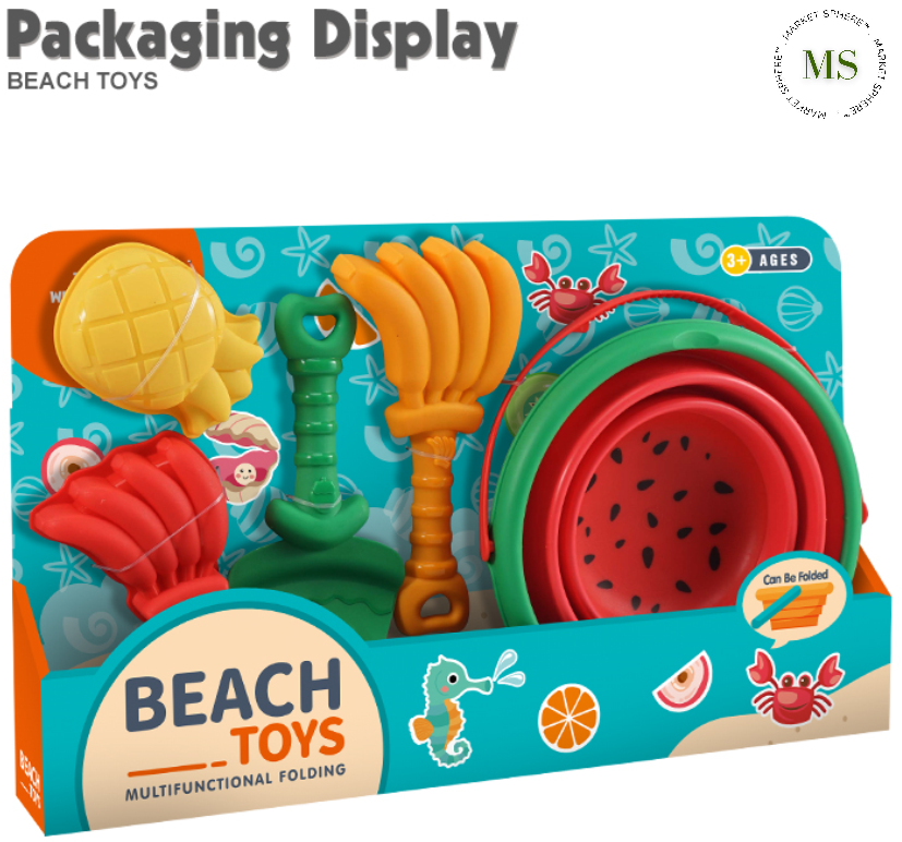 TS0551432 Folding Beach Bucket Fruits Watermelon 5 pcs