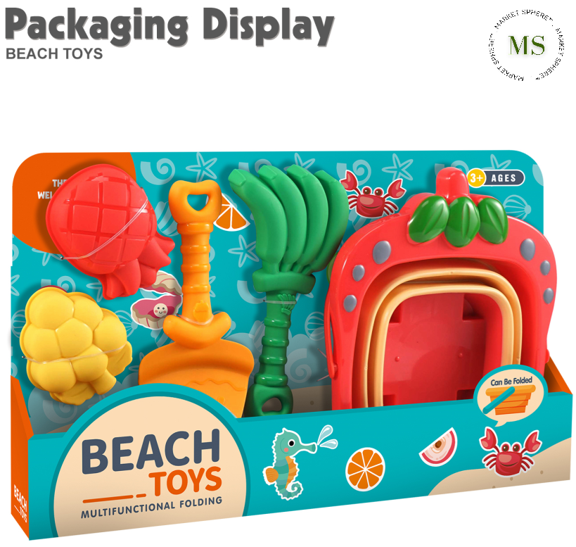 TS0572472 Folding Beach Bucket Fruits 5 pcs