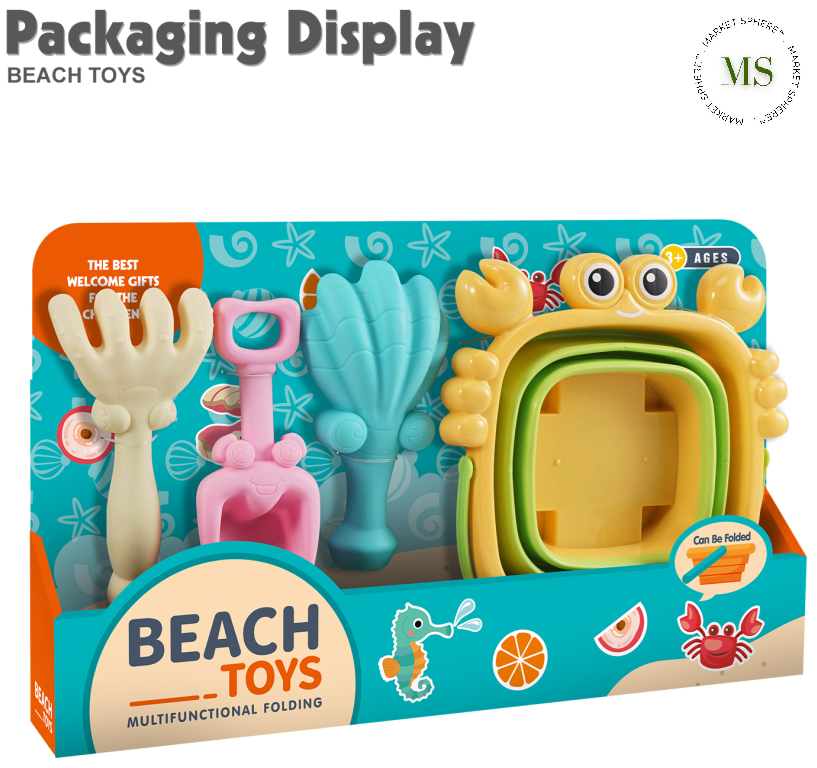 TS0572473 Folding Beach Bucket Crab 4 pcs