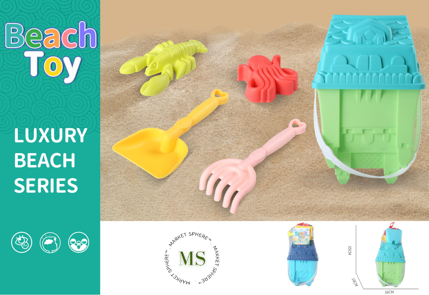 TS0588121 Beach Castle Set 6 pcs