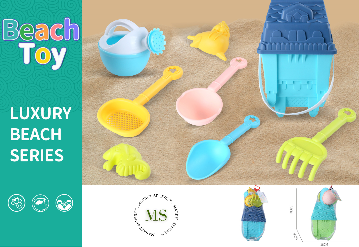 TS0588122 Beach Bucket Set 9 pcs