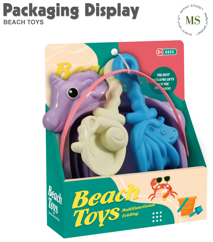 TS0588898 Folding Beach Bucket Toy Set Unicorn