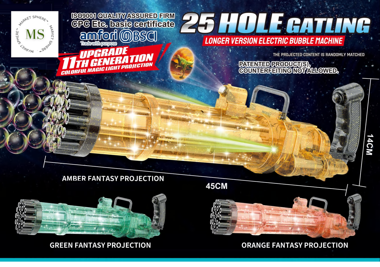 KB1130 Bubble Transparent Machine 25 Holes / Light and Projector