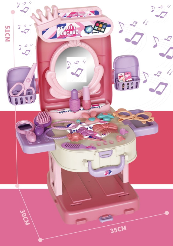 T2150-1 /3-in-1 Dresser Backpack Play Set With Light & Music