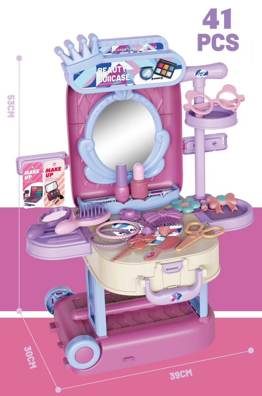 T2151-3 /3-in-1 Dresser Luggage Play Set With Light & Music