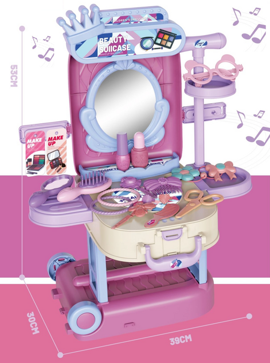 T2151-A /3-in-1 Dresser Luggage Play Set With Light & Music