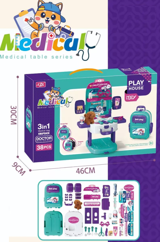 T2158-10 Medical Backpack Play Set with Plush Dog
