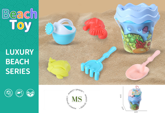 TS0588128 Beach Bucket Sea Animals Set 7 pcs