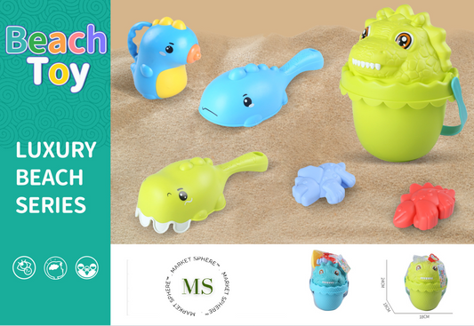 TS0588133 Beach Bucket Dino & Sea Animals Set 7 pcs