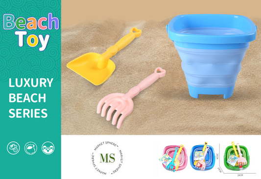 TS0588137 Folding Beach Bucket Sea Set 3 pcs