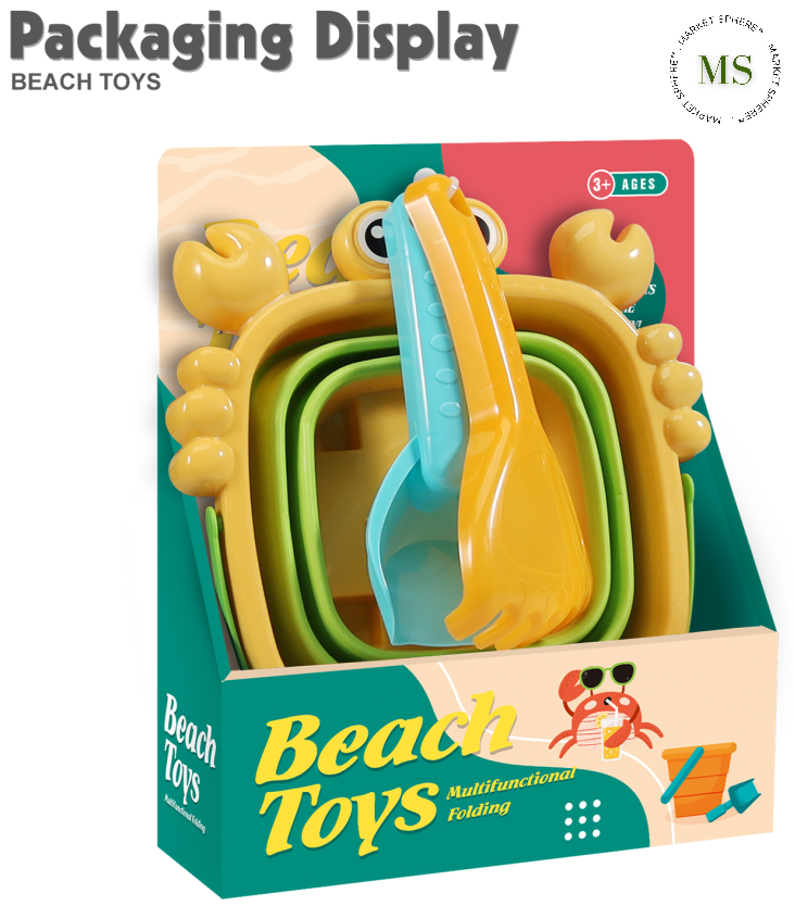TS0588899 Folding Beach Bucket Toy Set Crab