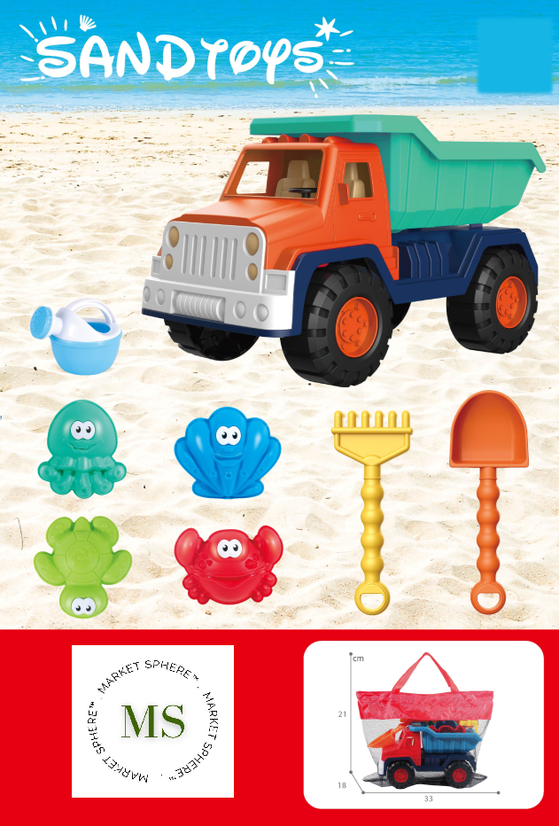 TS0610872 Beach Dump Truck with animals Set 8 pcs