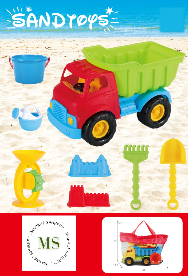 TS0610873 Beach Dump Truck with Tool Set 8 pcs