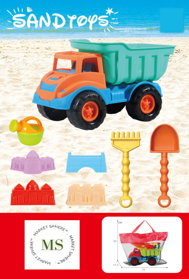 TS0610874 Beach Dump Truck with Castles Set 8 pcs
