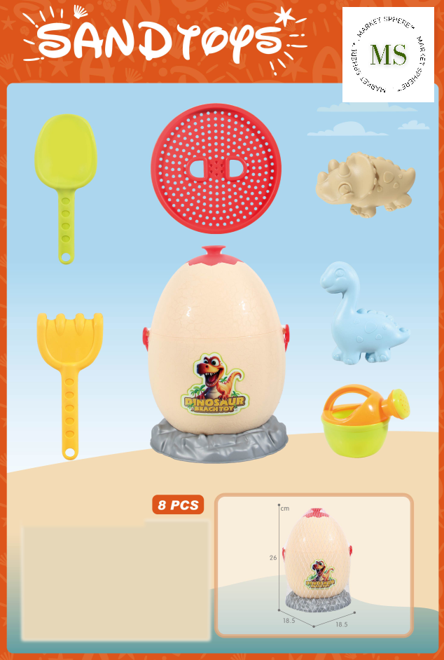 TS0633946 Beach Egg Dino Set 8 pcs